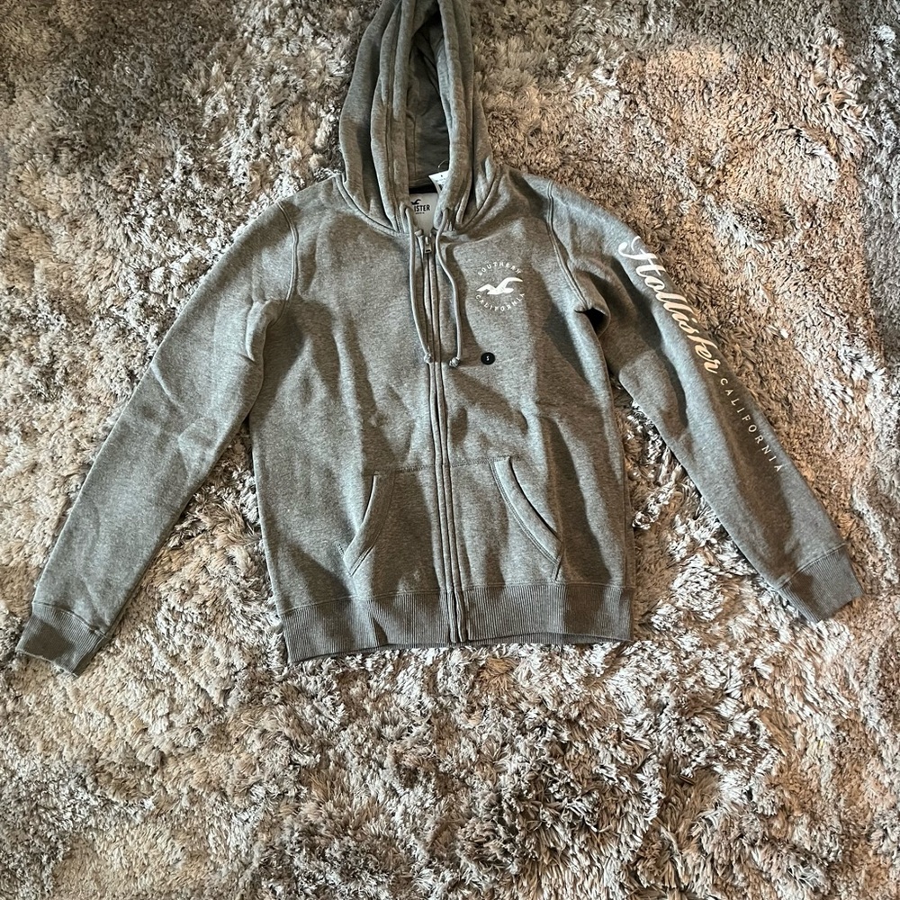 Women Hollister Heather Gray Zip-Up Hoodie